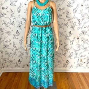 Blue Print Midi Dress